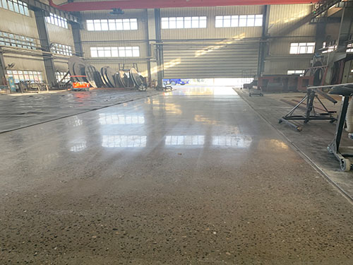 河北石家莊閥門廠車間地面固化施工后效果！